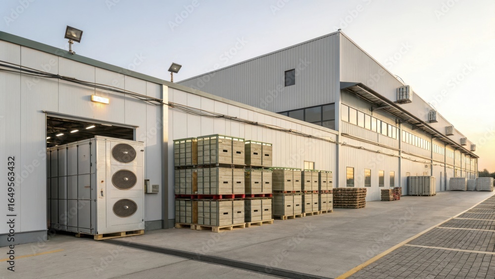 Obraz premium Fruit Dehydration Factory with Large Drying Equipment