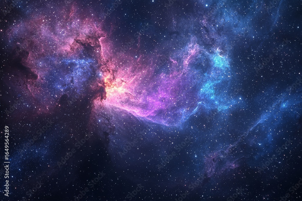 Fototapeta premium Stunning nebula galaxy with bright stars and cosmic space, breathtaking high definition background for abstract universe wallpaper
