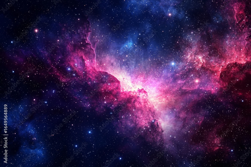 Obraz premium Stunning nebula galaxy with bright stars and cosmic space, breathtaking high definition background for abstract universe wallpaper