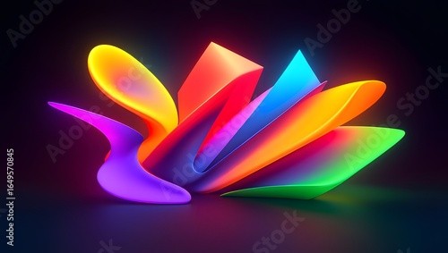 Abstract Rainbow Sculpture - Vibrant Color Gradient Art