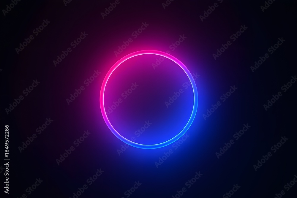 Fototapeta premium Abstract Neon Circle - Pink and Blue Light Effect