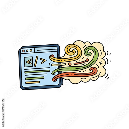 Colorful digital design concept illustration.