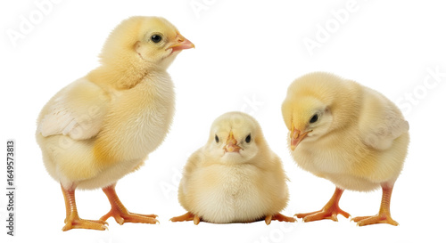 Photography Isolated Three Chicks
