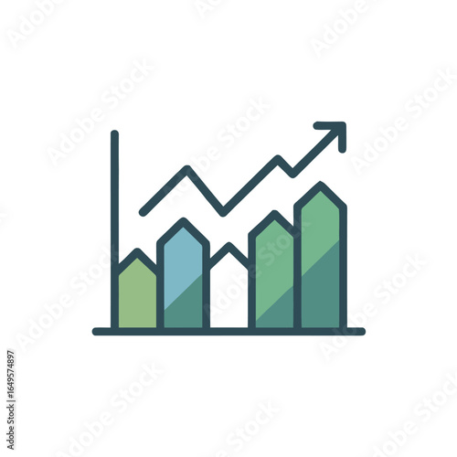 Free Download Financial Growth Chart Illustration with Upward Arrow Depicting Success and Market Progress - GFXLoad