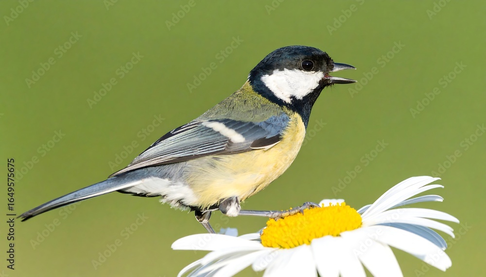 Fototapeta premium Bird perched on flower