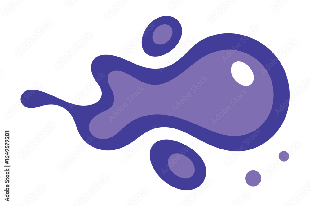 Abstract stylized purple water blot or ink stain on a white background Abstract stylized purple water blot or ink stain on a white background