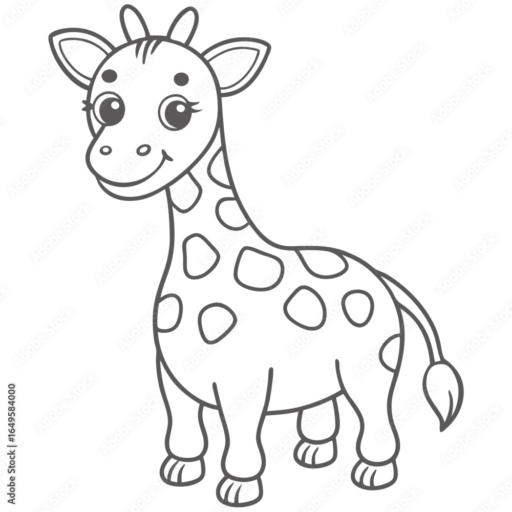 Fototapeta premium giraffe outline for kids 