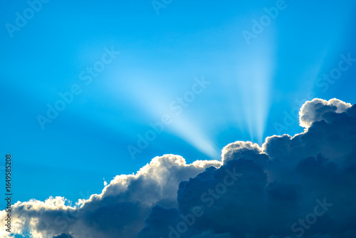 Sun's rays behind clouds