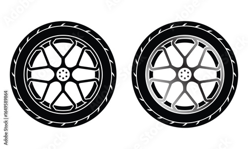 tire auto car wheel icon logo design vector template