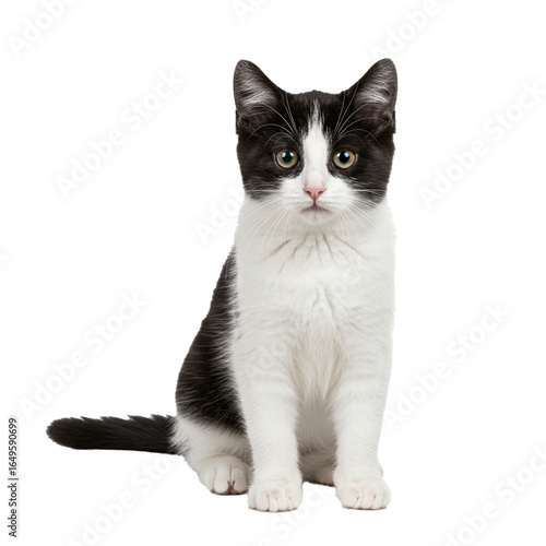 Sitting cat as a symbol of pet care and companionship.