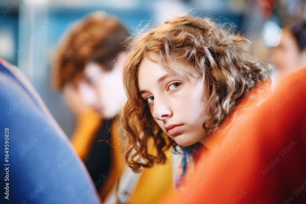 Naklejka premium Youth Mental Health A Child's Silent Plea for Psychological Support