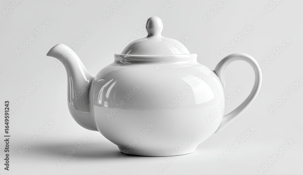 Single white ceramic teapot Single white ceramic teapot