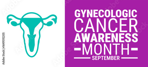 Gynecologic Cancer Awareness month background, banner, card or poster design template is observed every year during September, to raise awareness about the mission. Vector illustration.