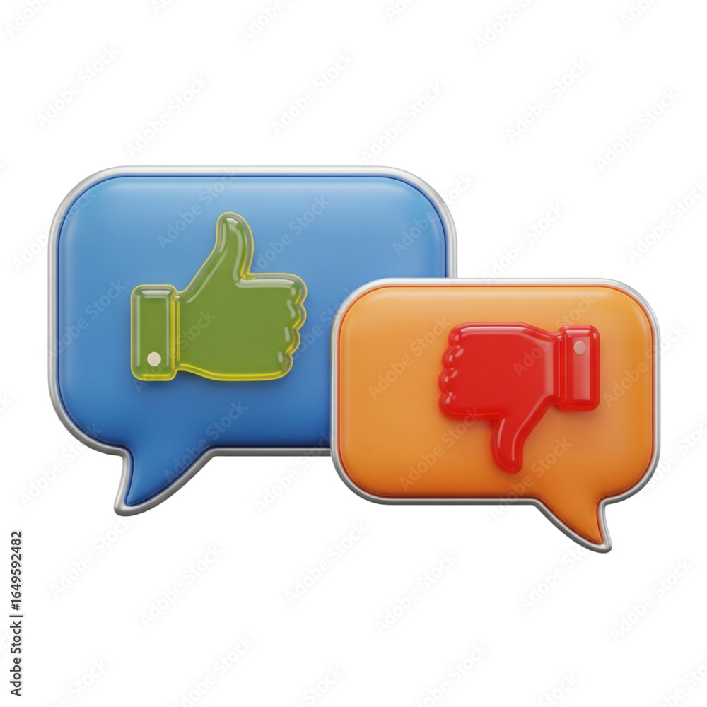 Fototapeta premium Like and dislike isolated on transparent background