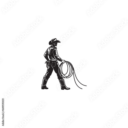 black silhouette vector of a cowboy. cowboy black silhouette.