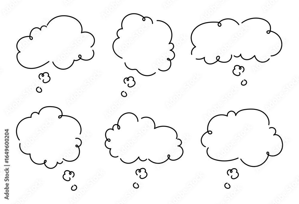 Blank speech or thought bubbles for design, conversation, and creative concepts. Set of speech or thought bubbles with different shapes, text chat cloud for comments, posts, comics. Dialogue box icon Blank speech or thought bubbles for design, conversation, and creative concepts. Set of speech or thought bubbles with different shapes, text chat cloud for comments, posts, comics. Dialogue box icon