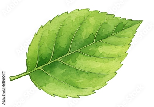 Emerald Watercolor Leaf