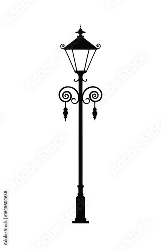 Vintage street lamp vintage style vector sketch