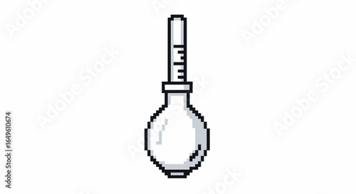 Pixel Art Illustration of a Medical Dropper on White Background Lab Equipment and Science Concept