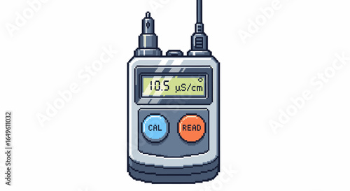 Digital Conductivity Meter Illustration for Science Education and Measurement