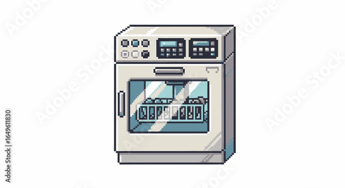 Pixelated Laboratory Incubator Illustration Scientific Equipment and Research