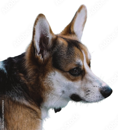 Close-Up Portrait of Alert German Shepherd Dog on Black Background