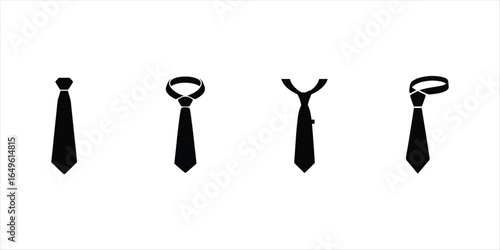 tie vector set hand drawn illustration on white background, tie silhouette vector icon set.