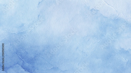 Abstract cerulean blue watercolor wash texture background wallpaper. Copy space, cold ice color art, contemporary artistic backdrop