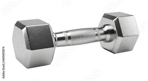 Photos Isolated silver dumbbell