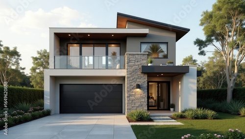 Modern two-story house exterior design.