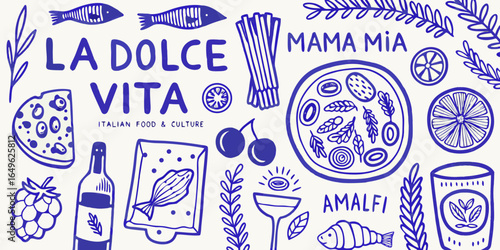 La dolce vita italian food and culture collage