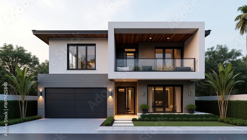 Modern two-story house exterior design.