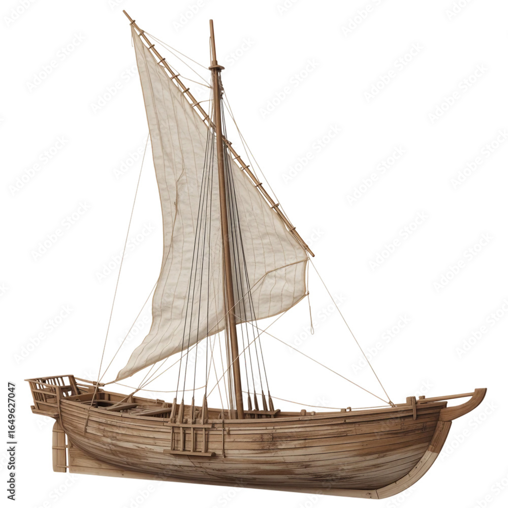 Obraz premium wooden sailing ship [Transparent Background PNG]