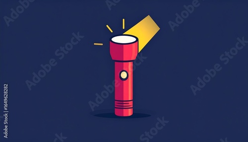 Simple illustration of a red flashlight.