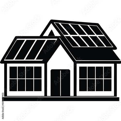 Modern futuristic school building with smart glass and solar panels