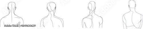 A lone male character with a sorrowful expression stands with his head hung low in a minimalist line art design on a pure white background
