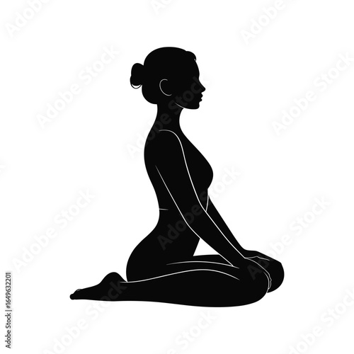 Silhouette of a woman in a yoga pose
