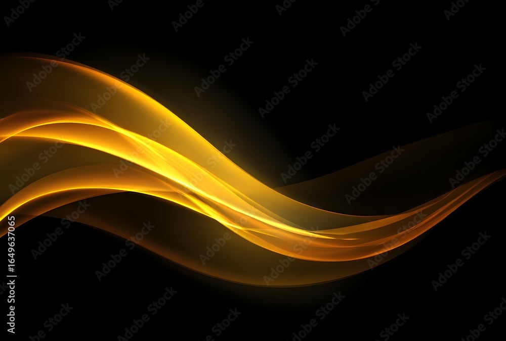 Fototapeta premium Bright Yellow Glowing Wave Abstract