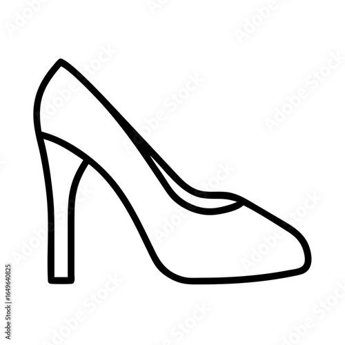 Outline drawing of a high heel shoe fashion footwear vector illustration design element style