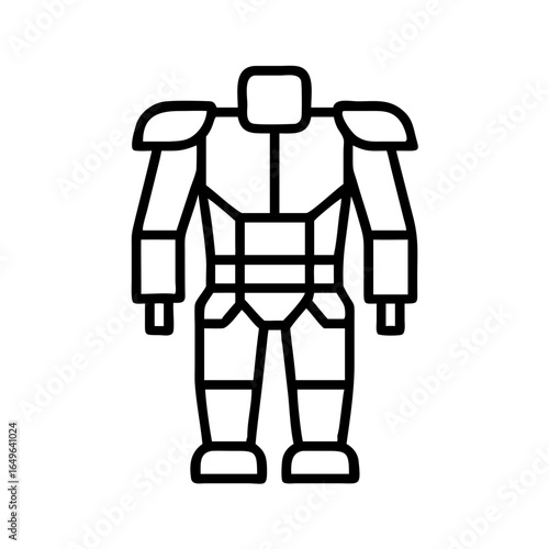 Illustration of futuristic robot suit design, sci fi armor, robotics exoskeleton, ai concept art