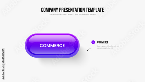 Advertising Development One Step Diagram Frame Template. Creative Proposal 1 Option Infographic Slide Layout. Corporate Profile Slideshow Design Vector Illustration.