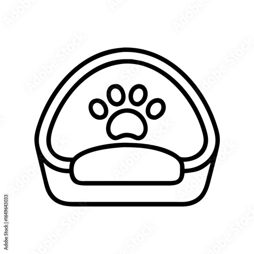 Comfortable pet bed for dogs and cats outline vector illustration home accessories shop design