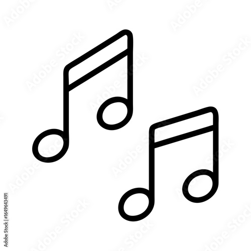 Vector illustration of musical notes symbols for music sheet melody and song composition design