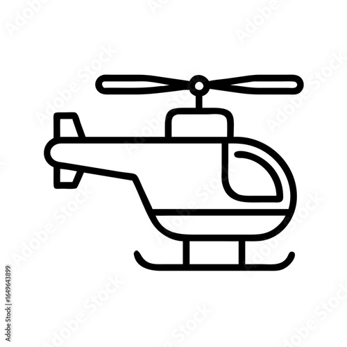 Helicopter icon vector image simple line drawing of a helicopter aviation transport vehicle air travel