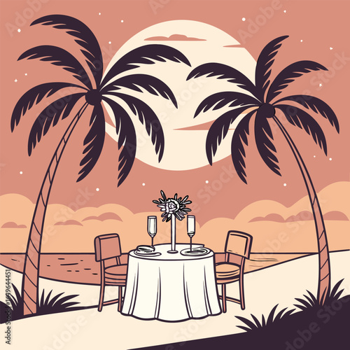 romantic dinner on the beach