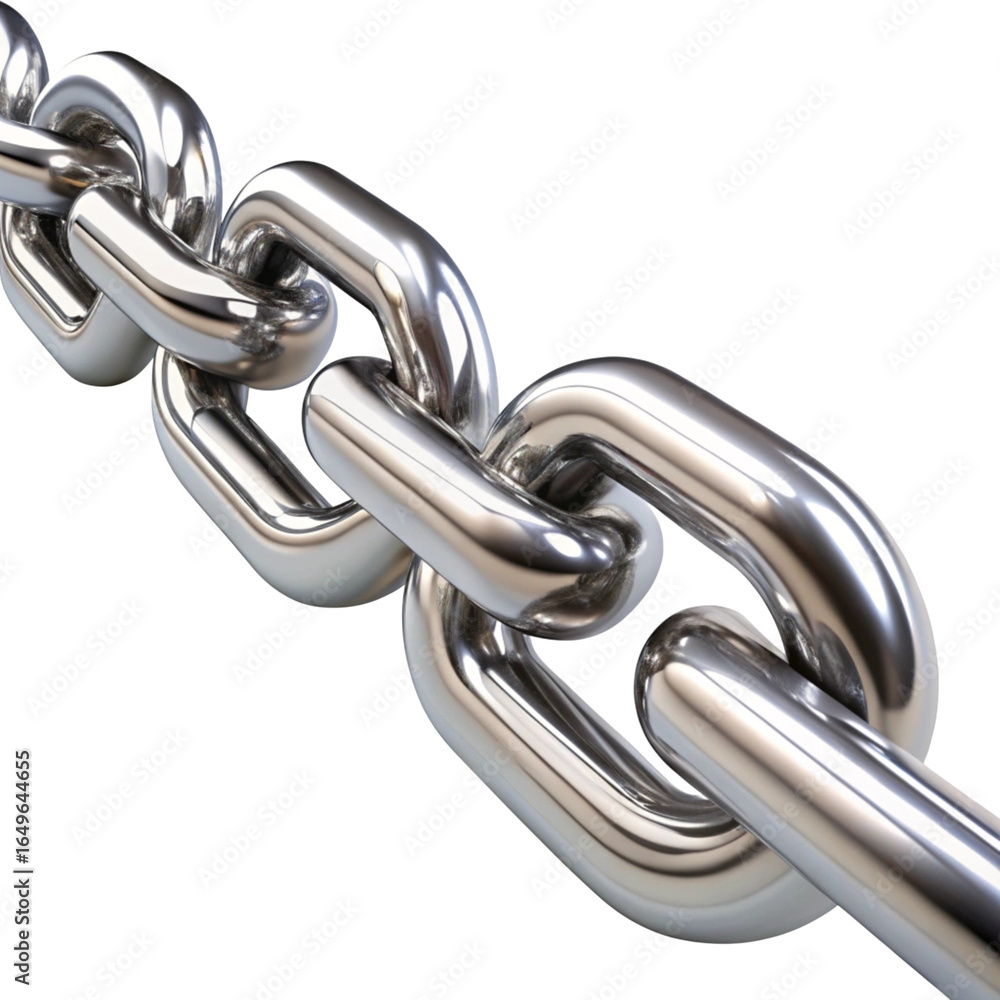 Obraz premium Close up of a shiny metal chain on a black background