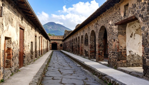 Fototapeta Naklejka Na Ścianę i Meble -  Ancient Roman street with stone buildings