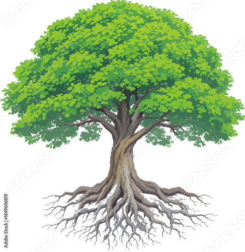 Majestic Tree with Exposed Roots A Symbol of Strength and Resilience