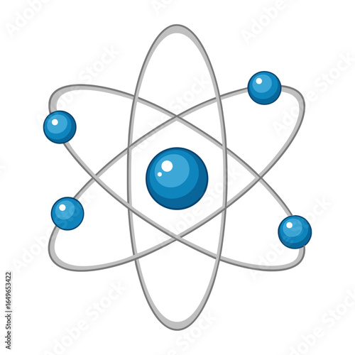 Atomic Structure Diagram with Electron Orbitals – Science and Chemistry Illustration