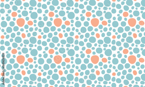Seamless Organic Dots Pattern with Pebbles Shapes in a Modern Style